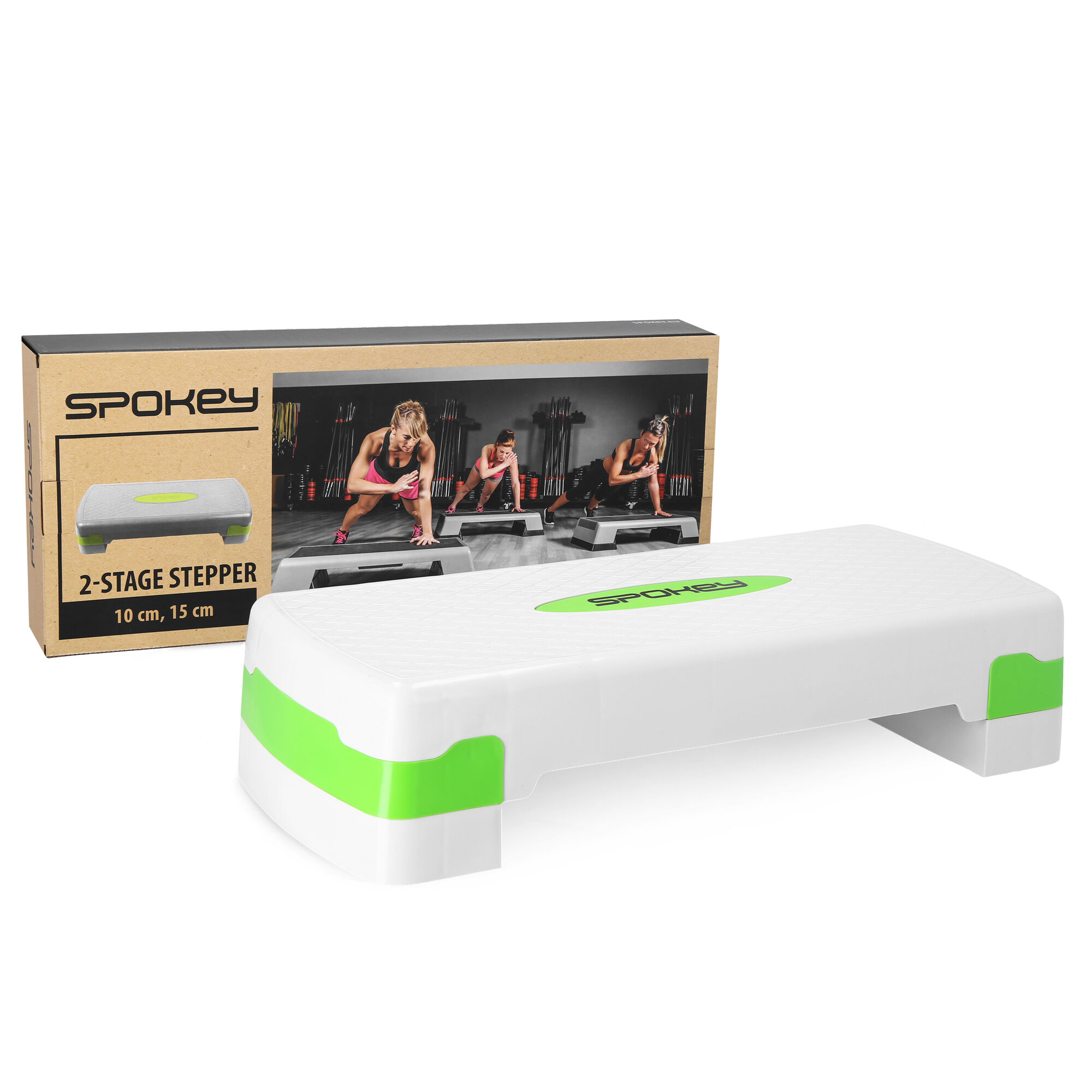 Aeroobika stepper SPOKEY Basic IV Step, valge-roheline