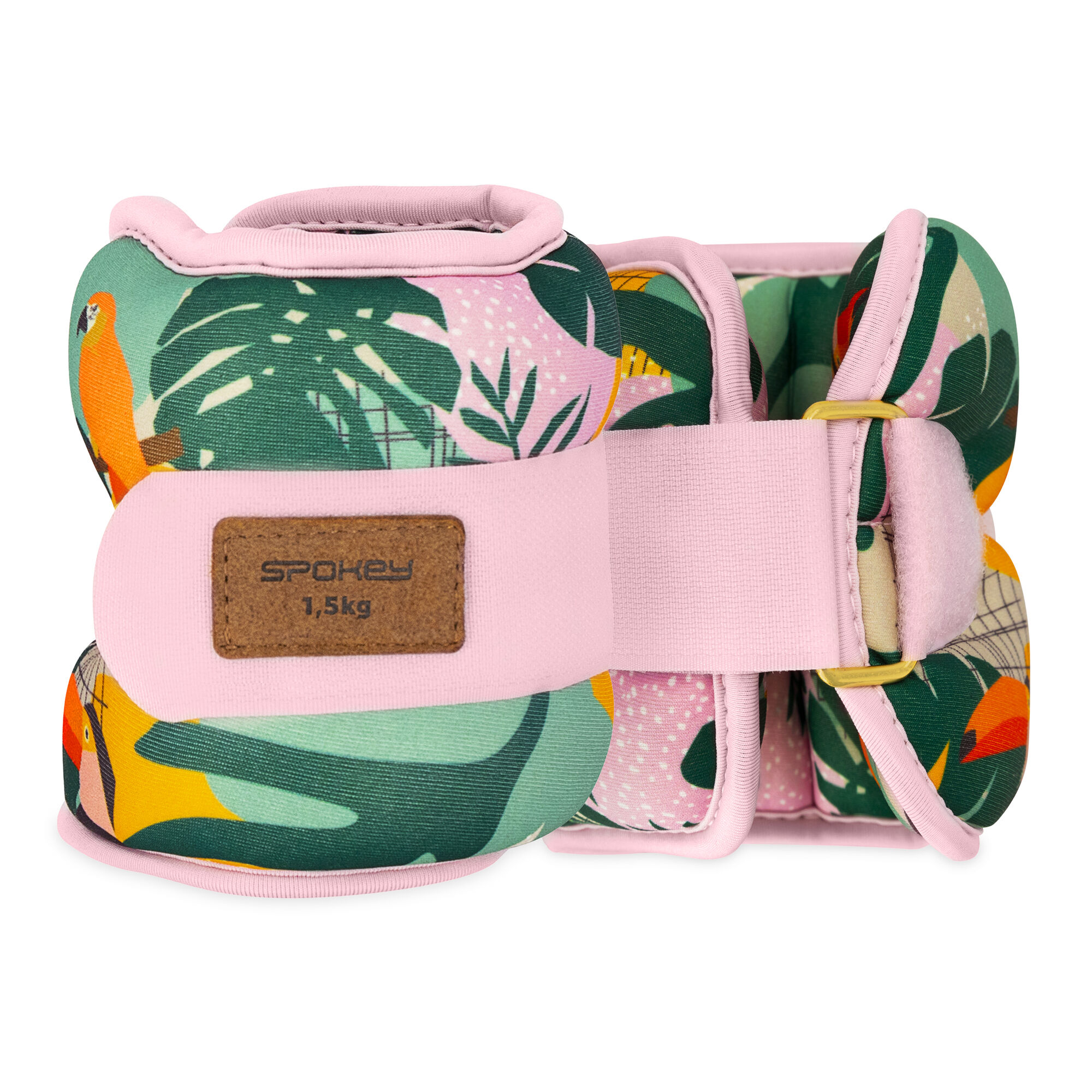 Randme- ja pahkluuraskused SPOKEY Home Jungle 2×1.5 kg, roosa-kirju