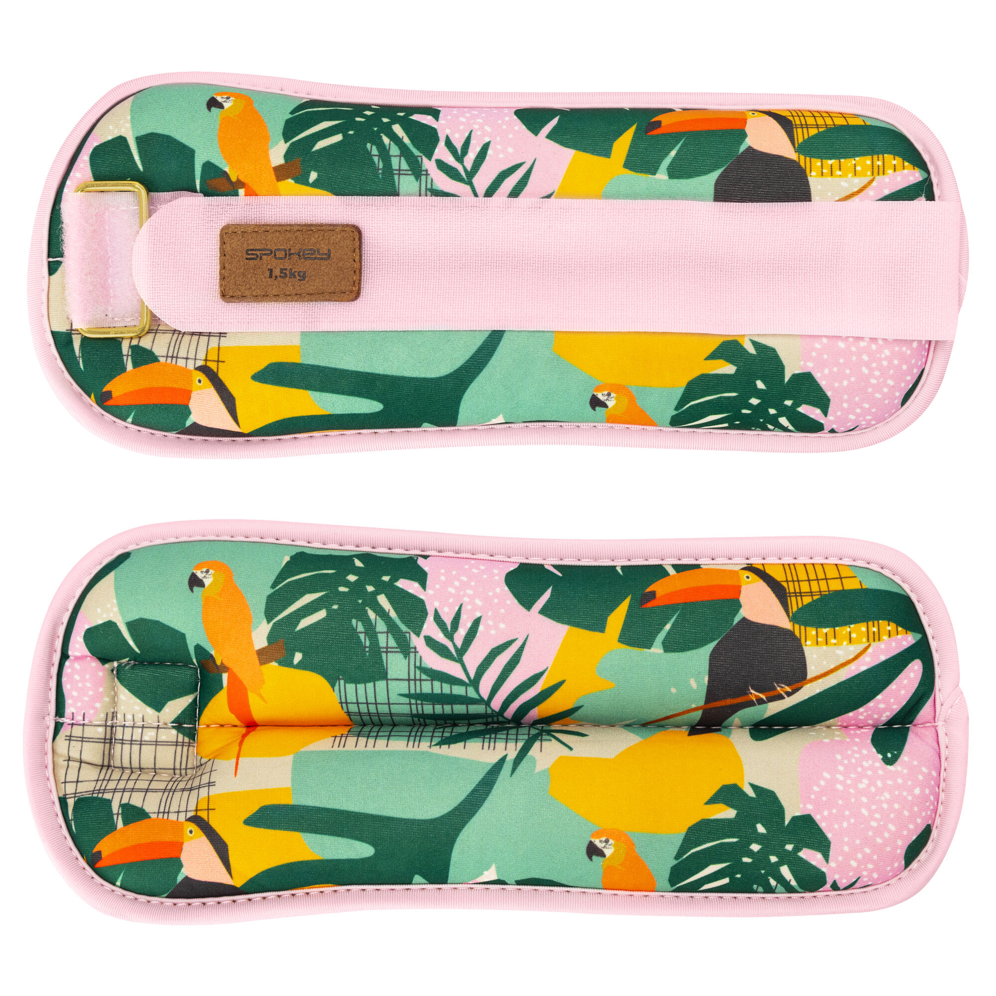 Randme- ja pahkluuraskused SPOKEY Home Jungle 2×1.5 kg, roosa-kirju