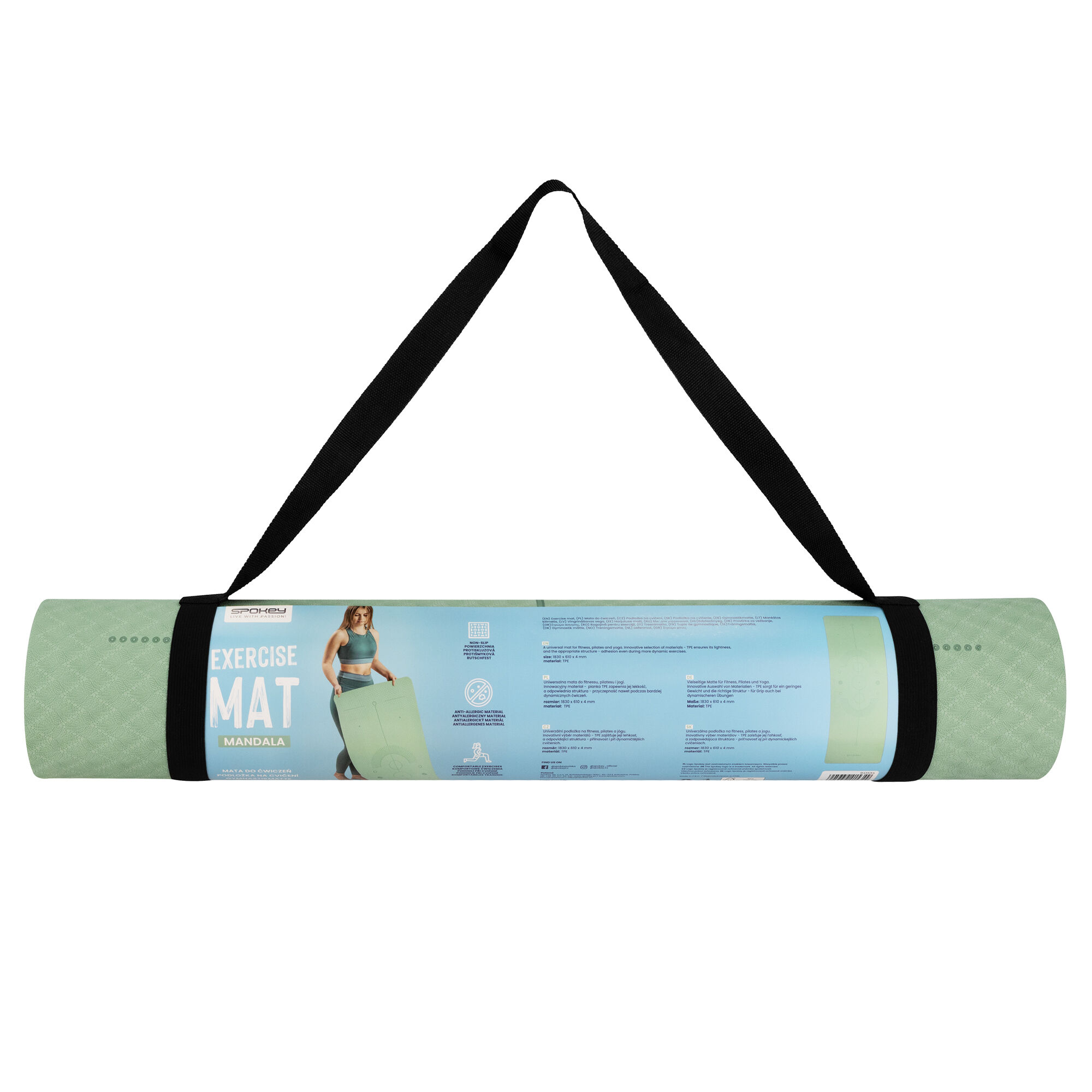 Joogamatt SPOKEY Mandala, roheline