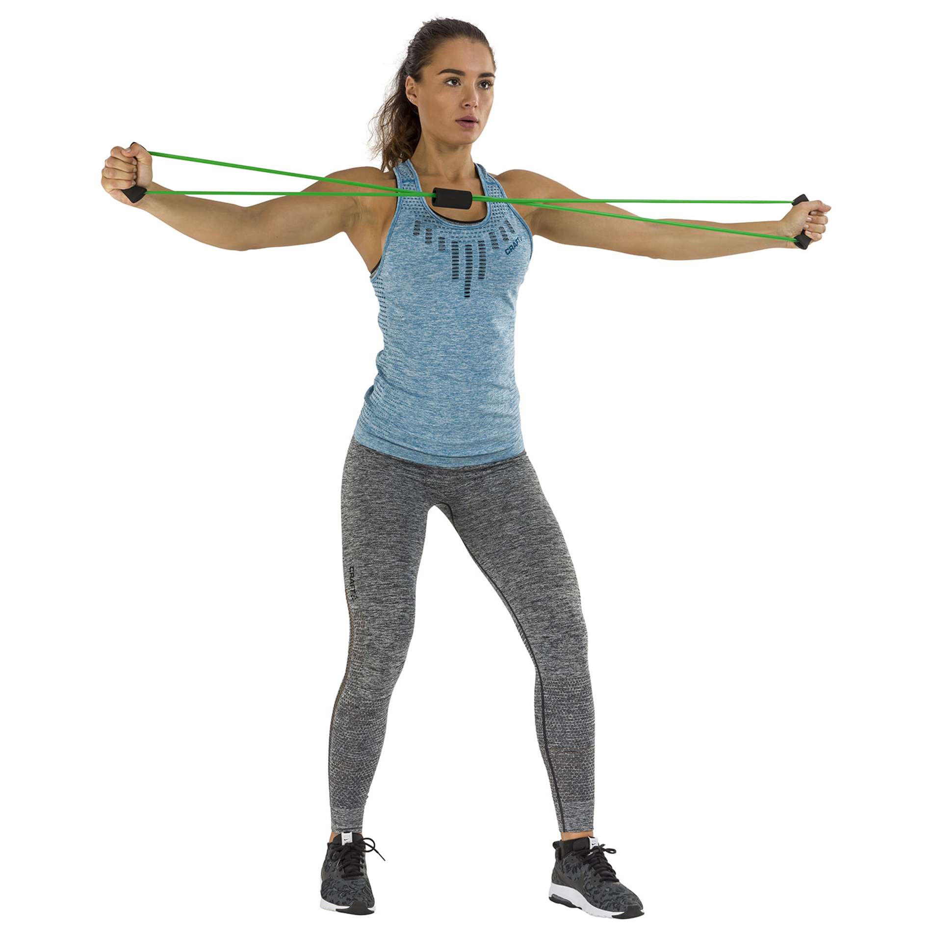 Võimlemiskomplekt TUNTURI Tubing set with grip, medium, roheline