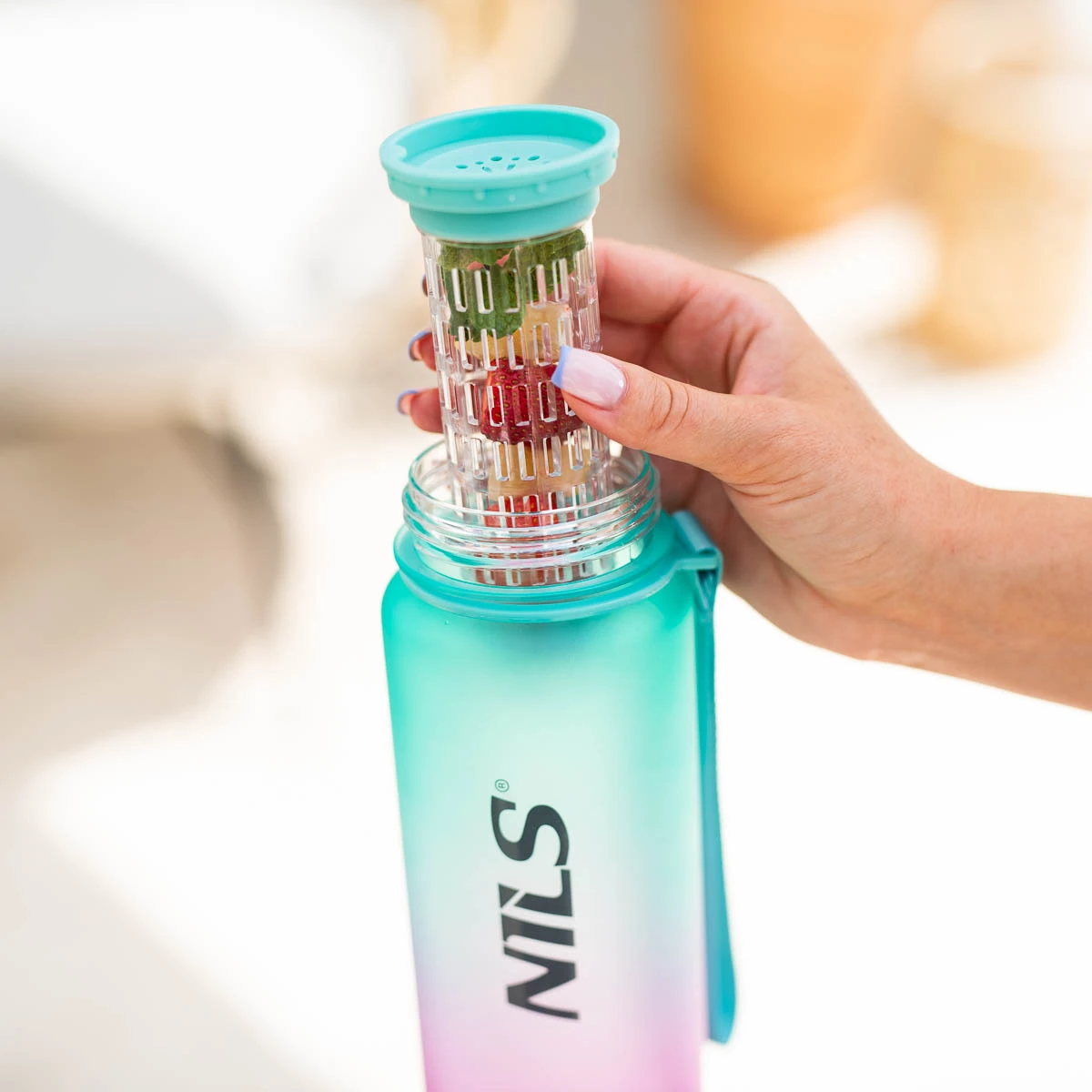 Veepudel NILS NCD04, 950 ml, roosa-roheline