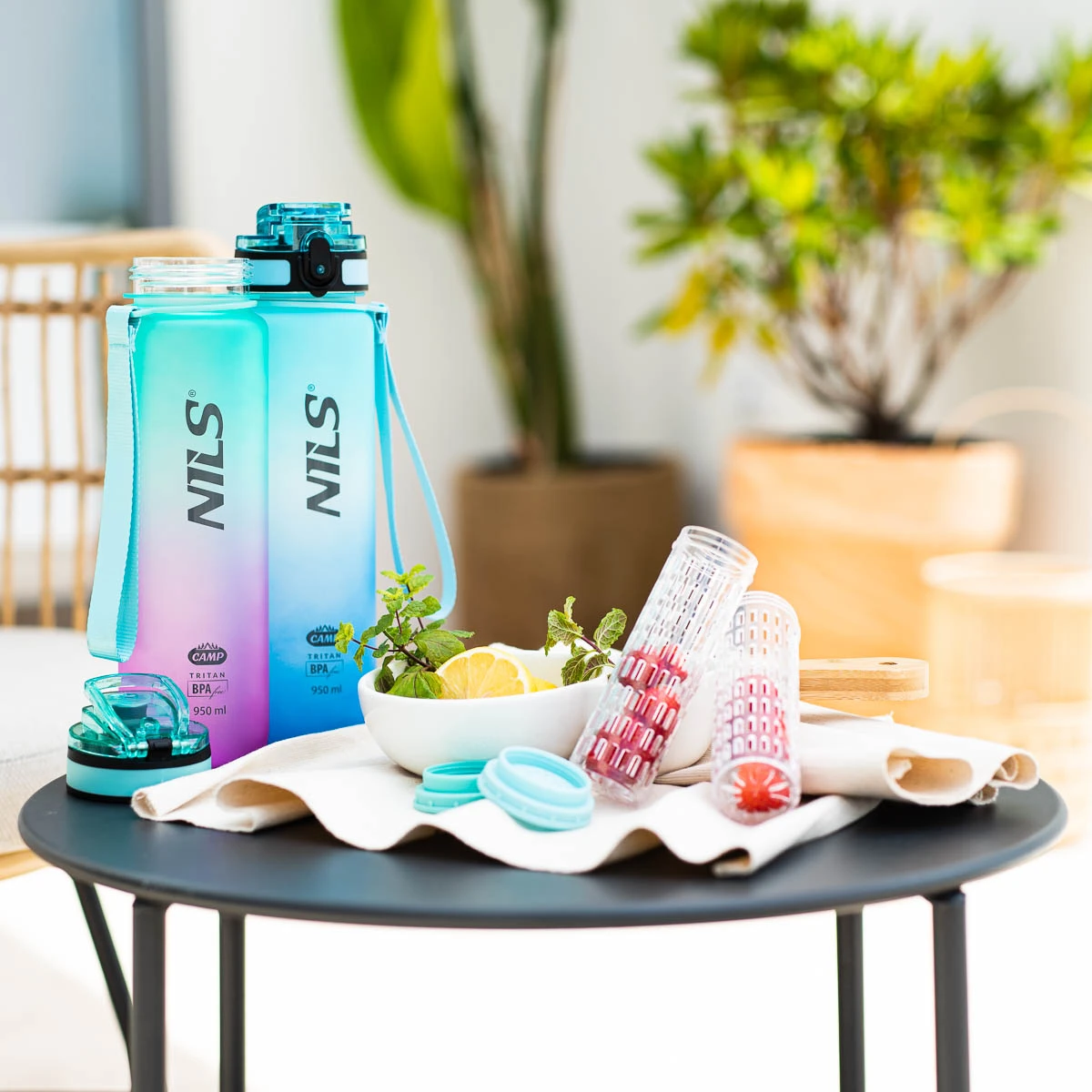 Veepudel NILS NCD04, 950 ml, roosa-roheline