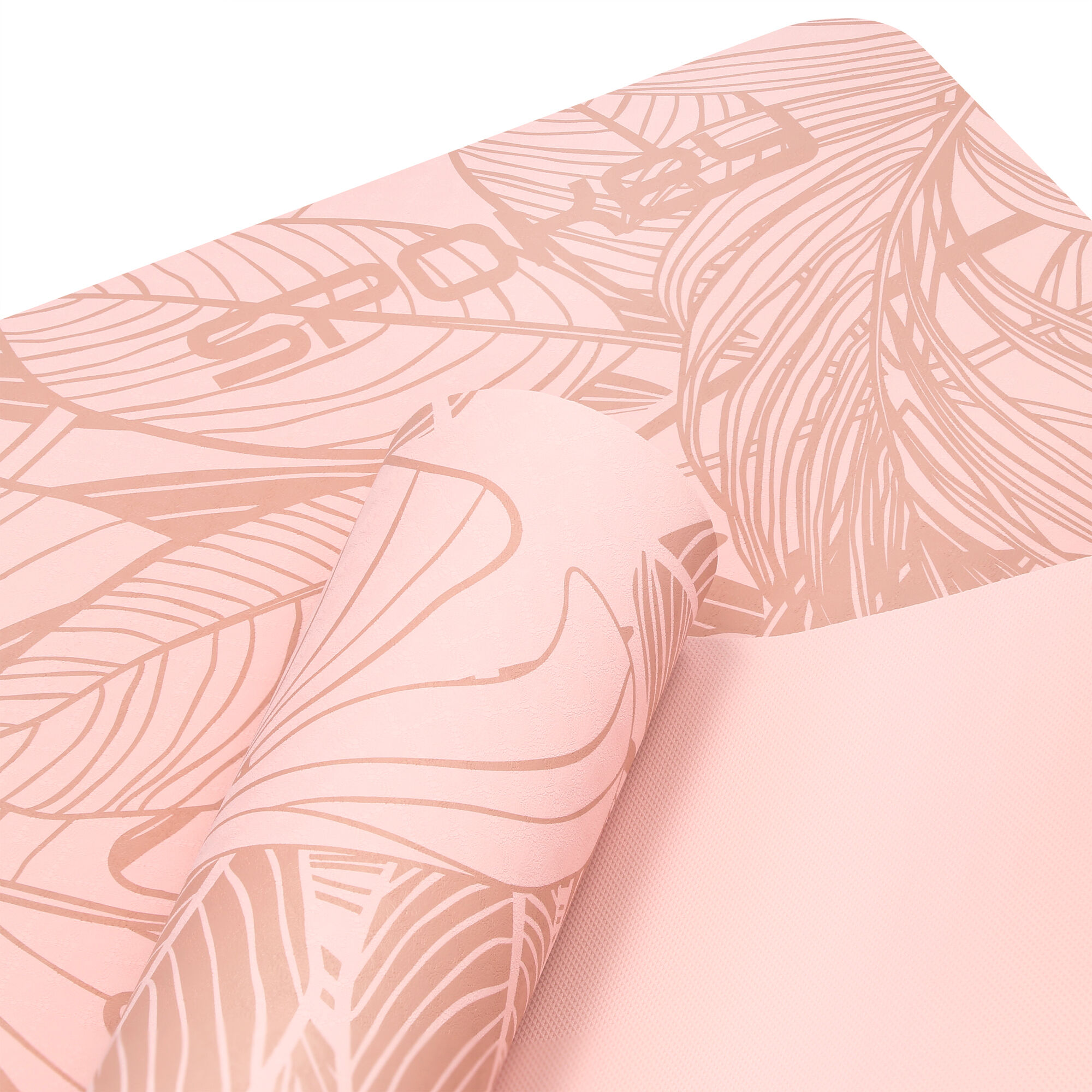 Joogamatt SPOKEY Leaf 0,4 cm, roosa