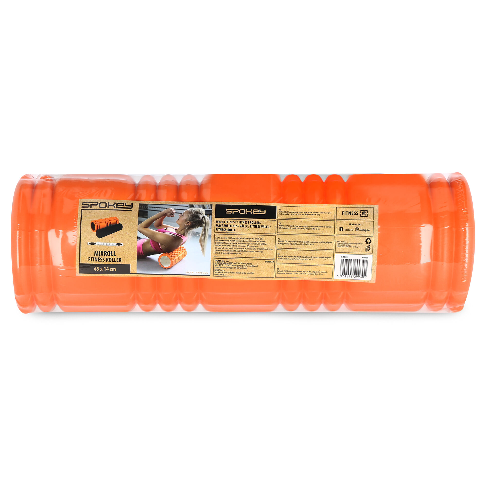 3in1 massaažirull SPOKEY Mixroll, 45 cm, oranž