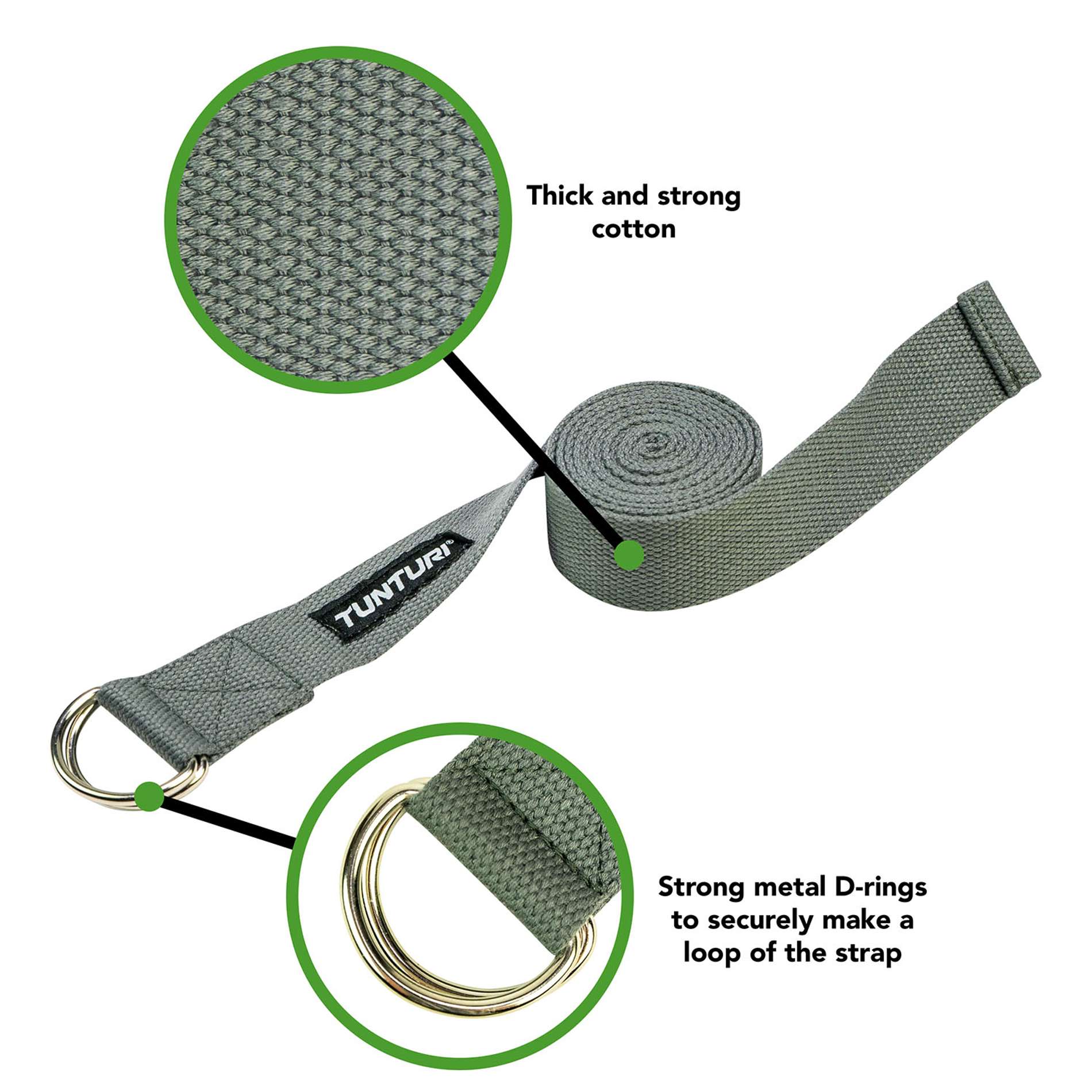 Jooga pael TUNTURI Yoga Straps, 200cm, hall