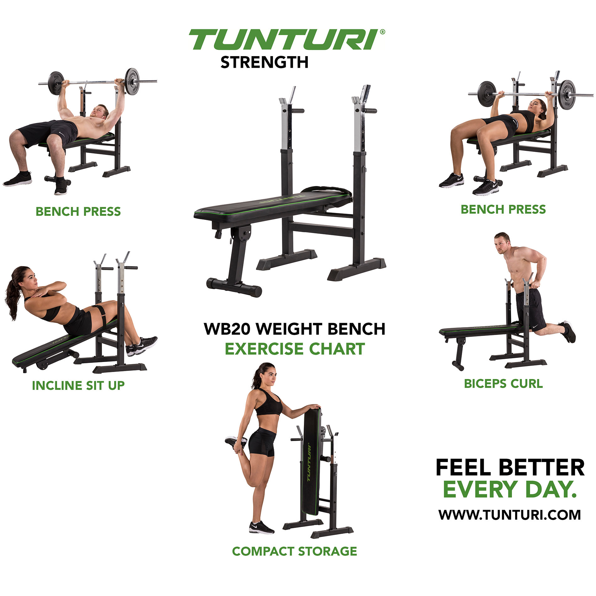 Treeningpink Tunturi WB20 Basic Weight Bench