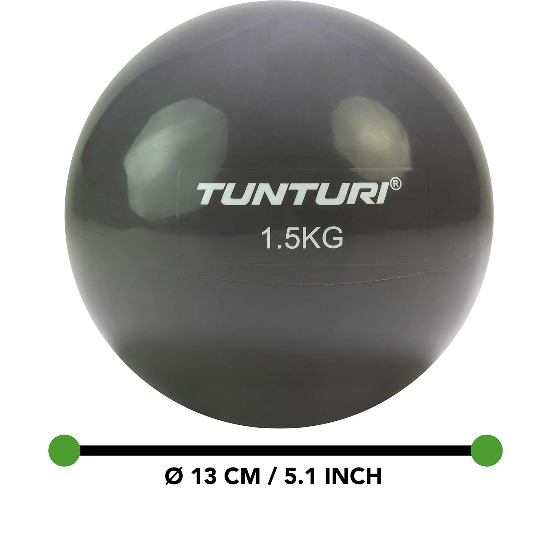 Võimlemispall TUNTURI Yoga Toningball 1.5kg, antratsiit