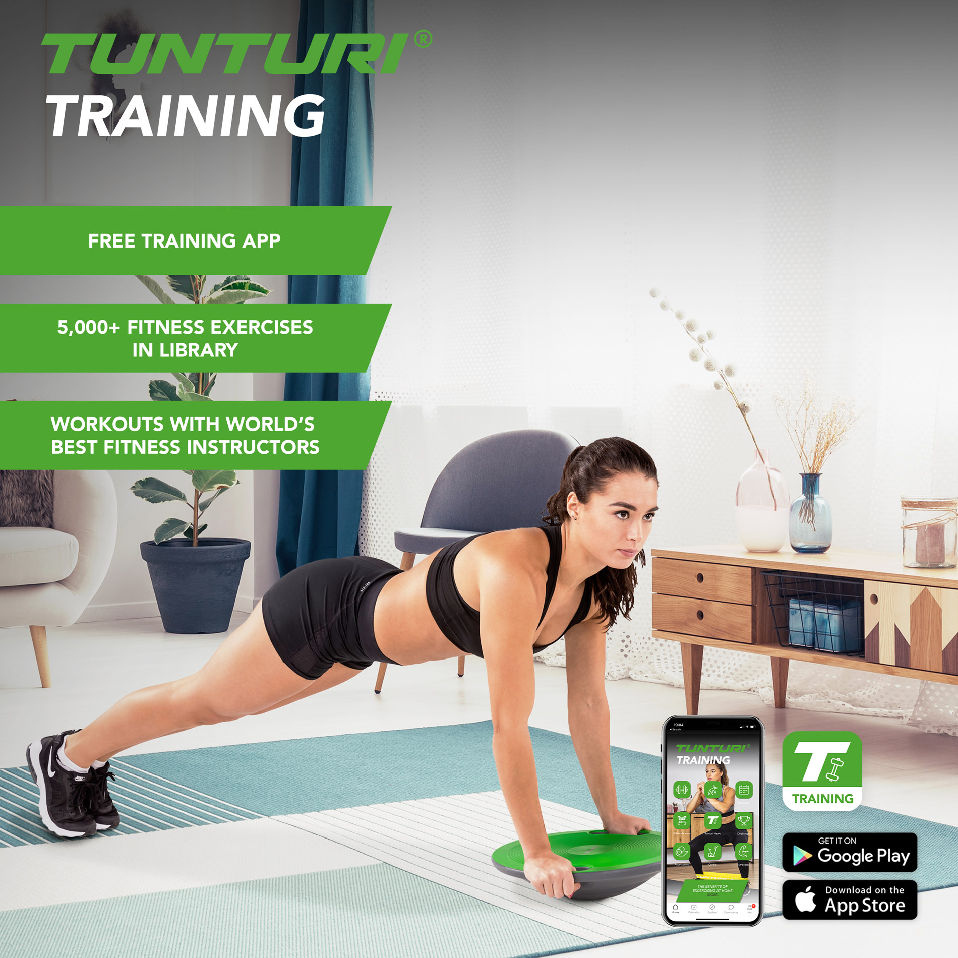 Tasakaalulaud TUNTURI Balance Board with handles