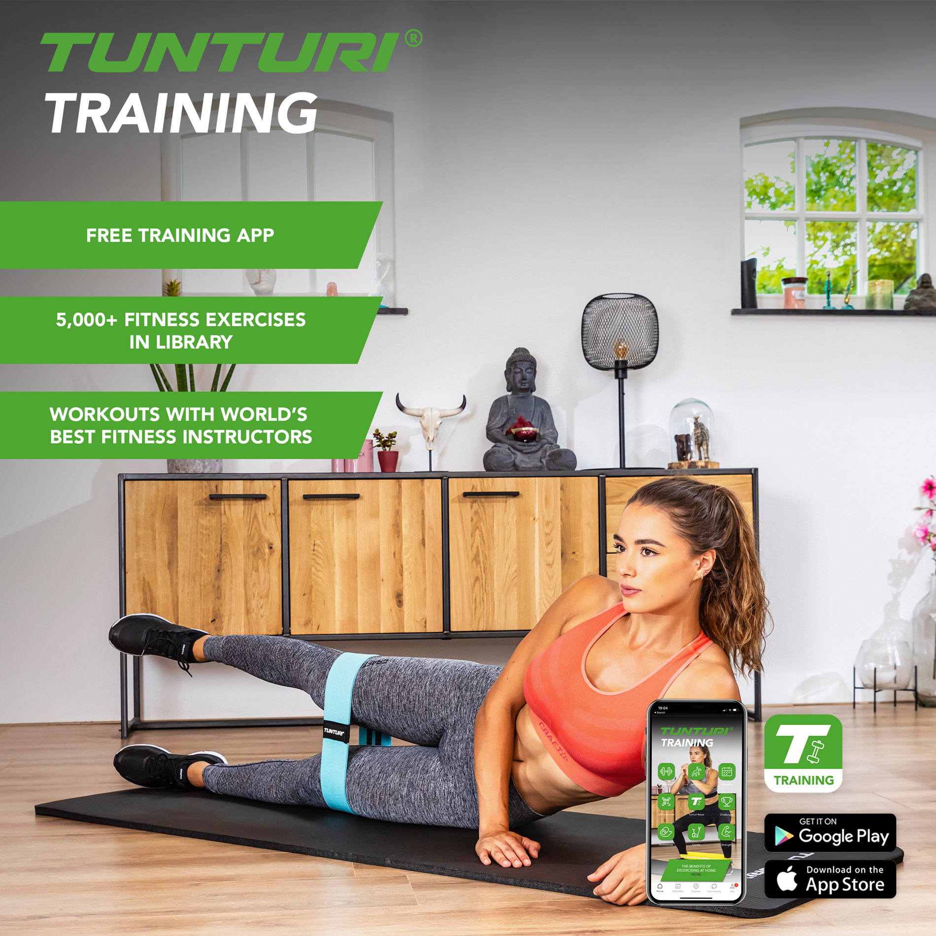 Võimlemismatt TUNTURI Fitnessmat NBR, sinine