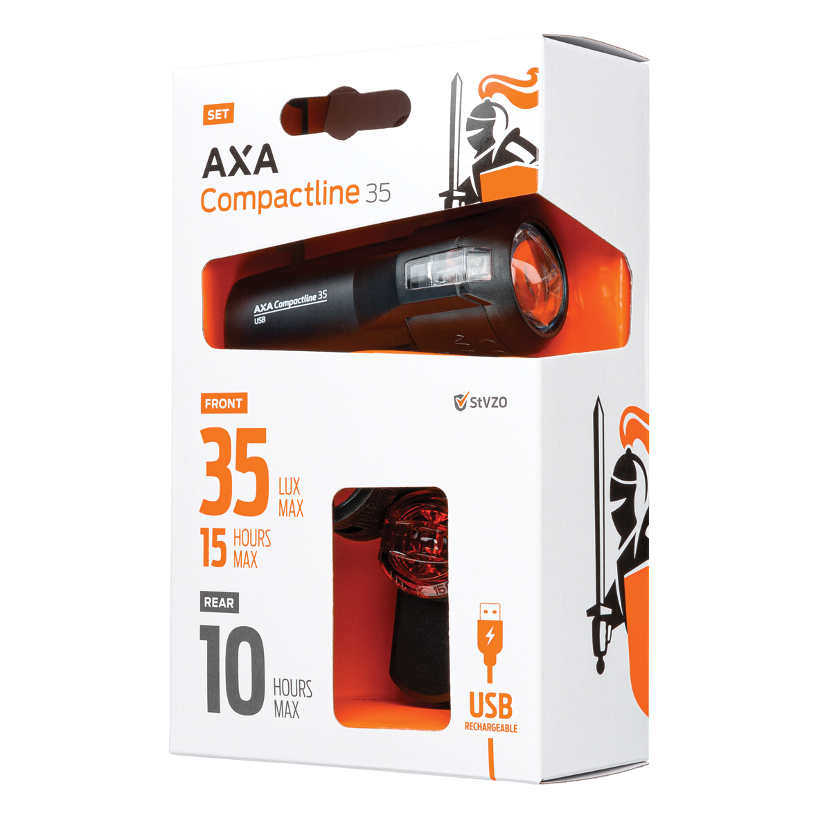 Jalgrattatulede komplekt AXA Compact Line Battery 35 Set