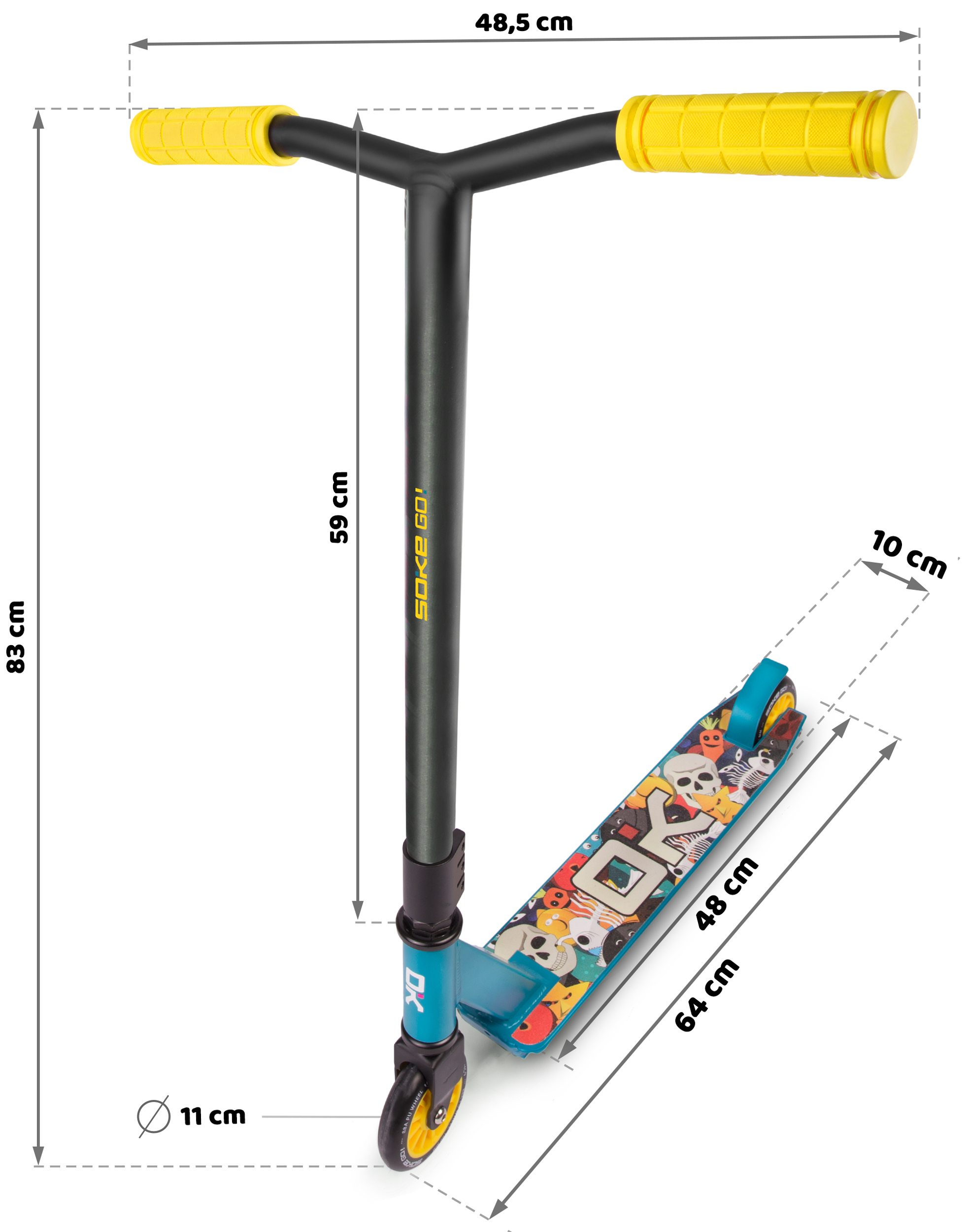 Trikitõukeratas SOKE GO! sinine-kollane