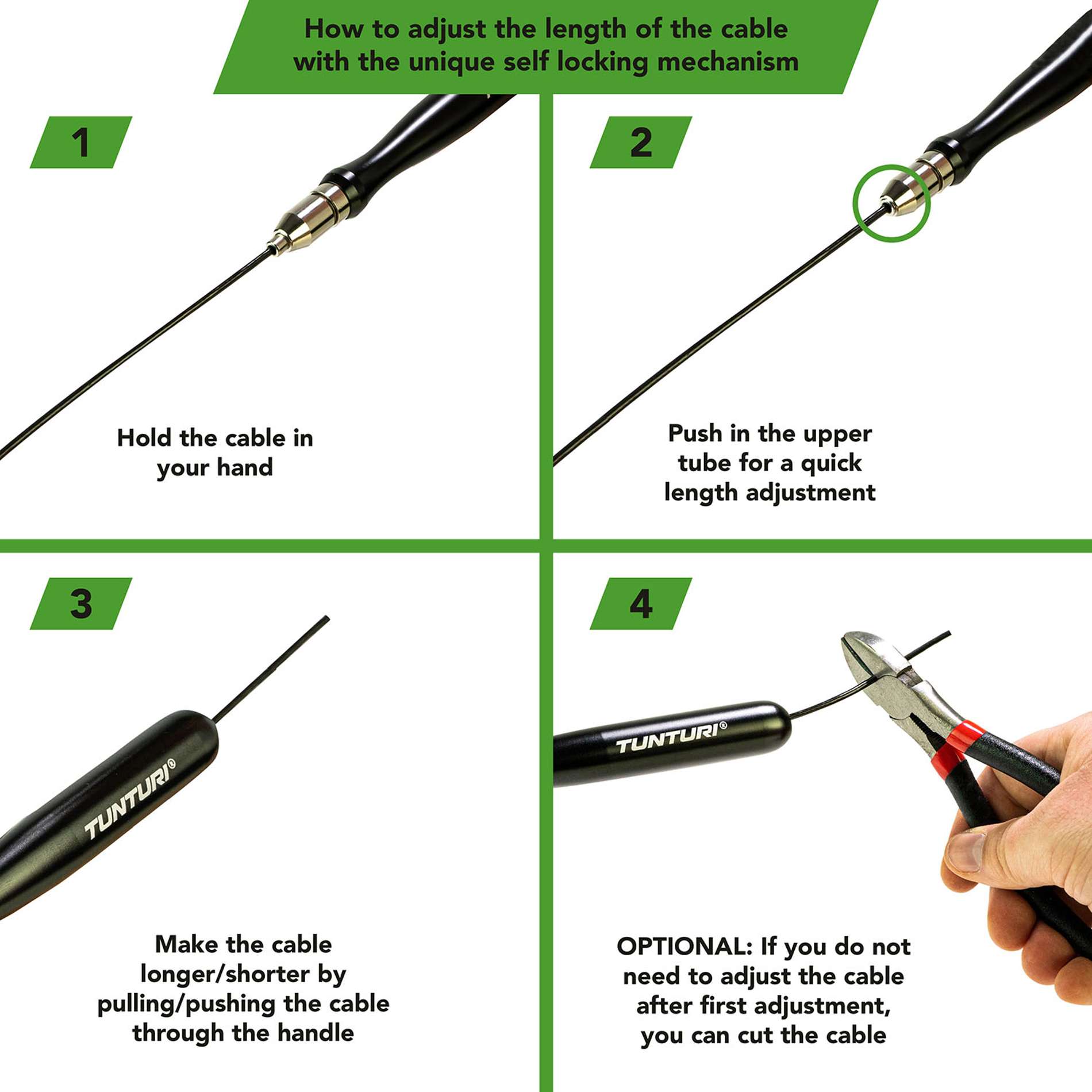 Hüppenöör TUNTURI Pro Adjustable Speed Rope