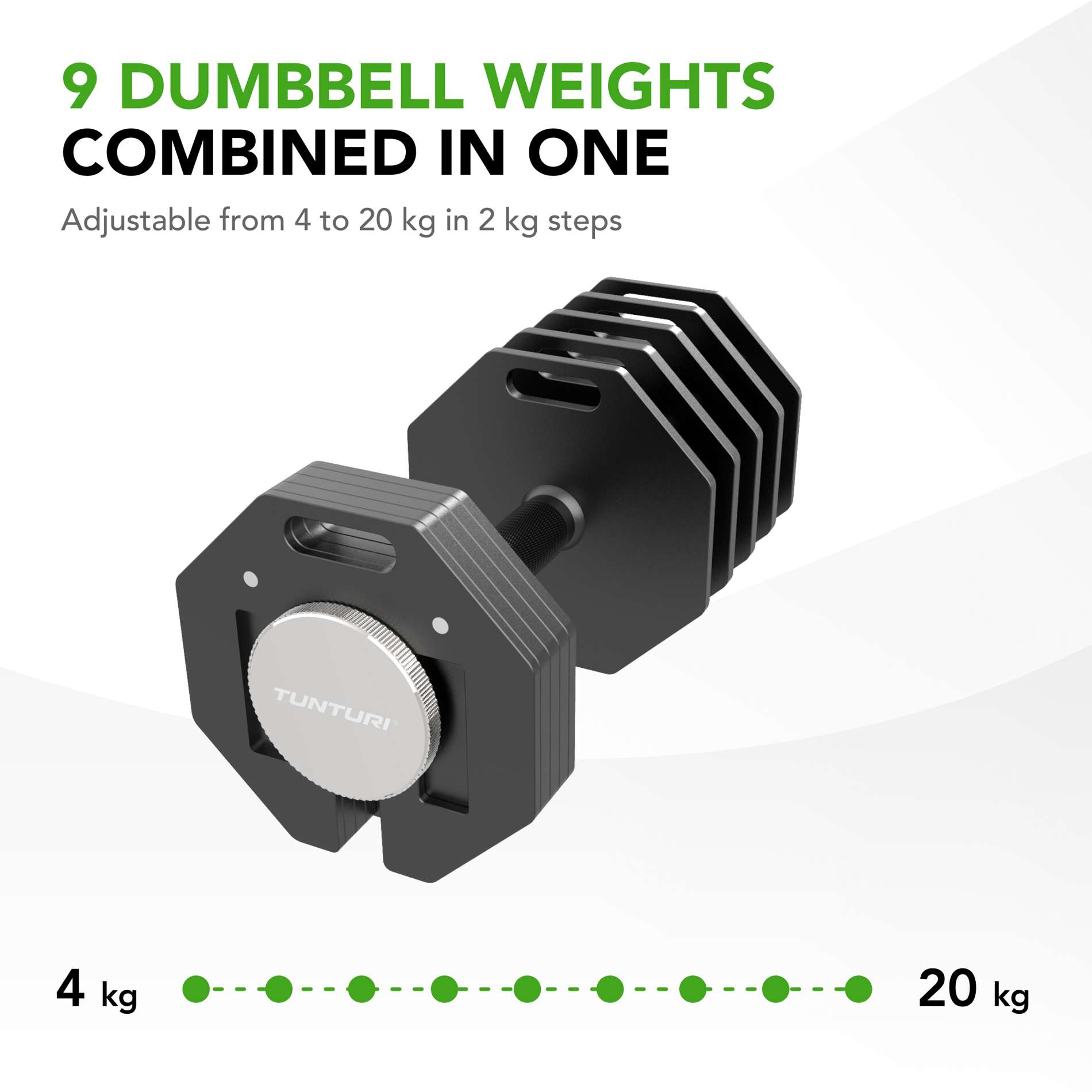 Hantel TUNTURI Rapid Adjustable Dumbbell 20kg