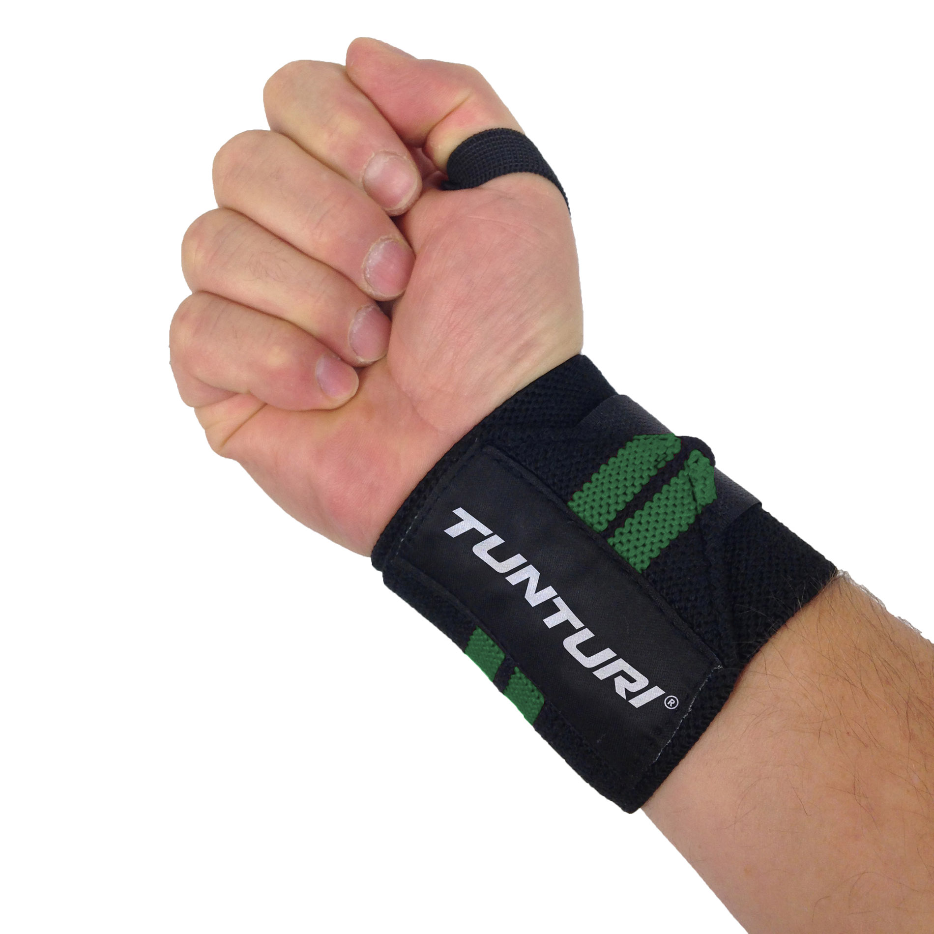 Randmerihmad TUNTURI Wrist Wraps, rohelised