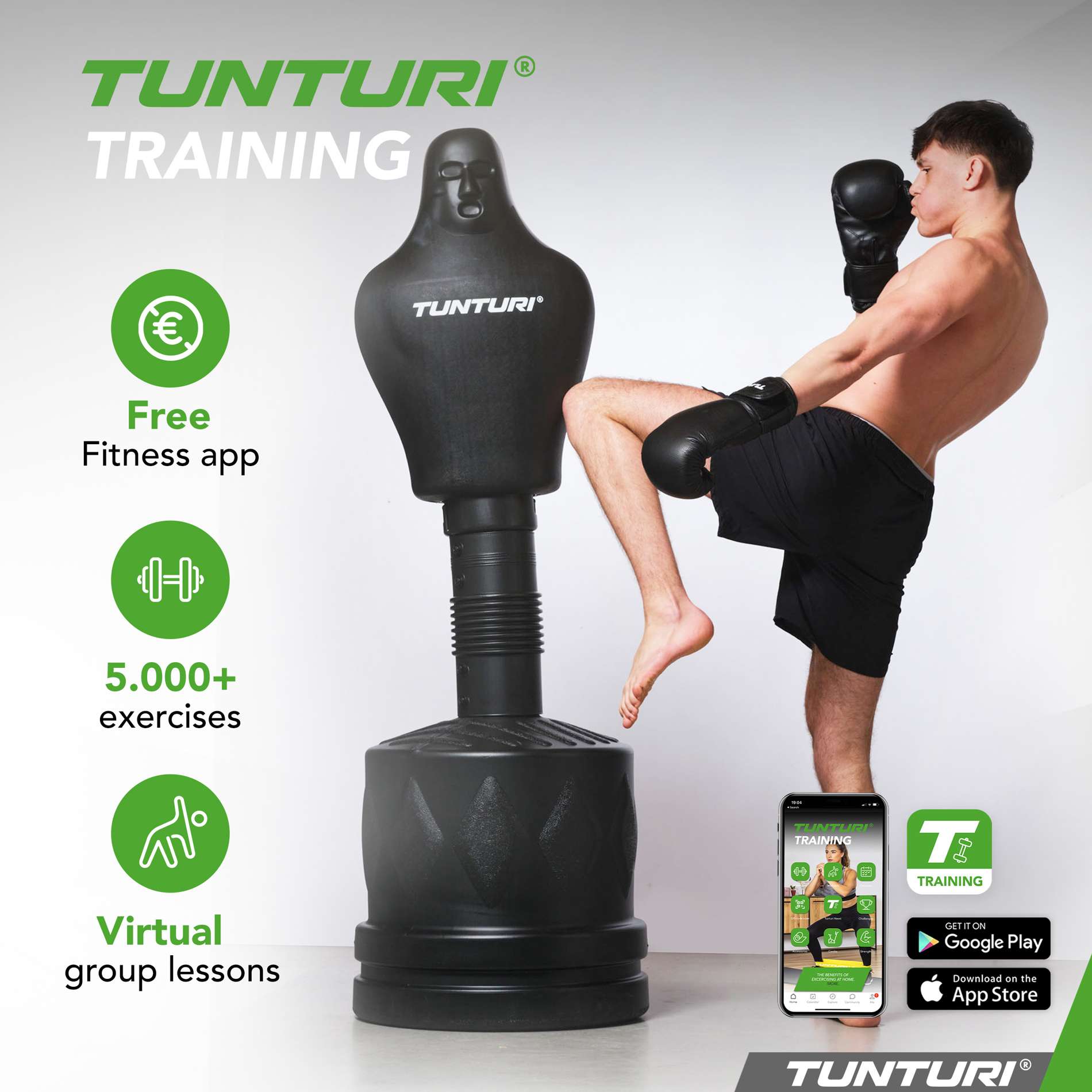 Seisev poksinukk TUNTURI Free Stand Boxing Dummy