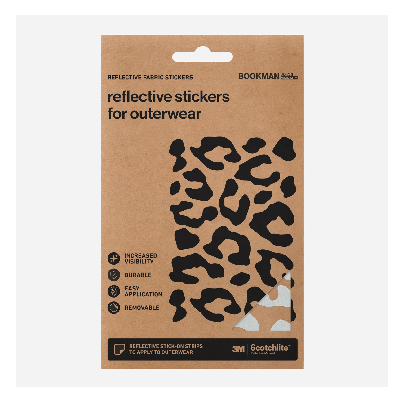 Helkurkleepsud kangast BOOKMAN Reflective Fabric Stickers, Leopard Silver
